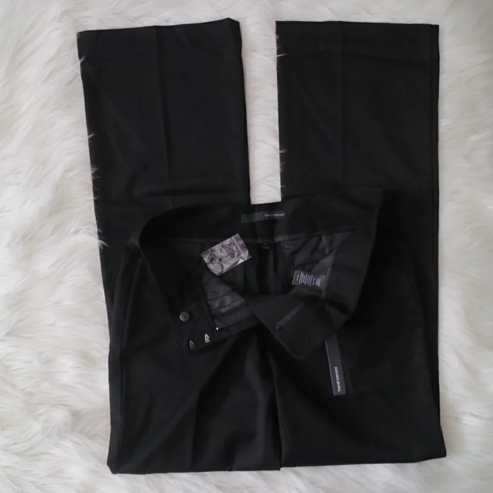 NEW Harve Bernard Women Black Dress Working Wide Leg Pants Size 2 - Picture 3 of 5